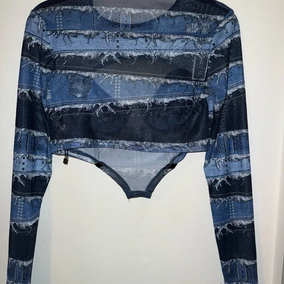 SHEIN Navy and Black Cutout Bustier - Picture 4 of 5